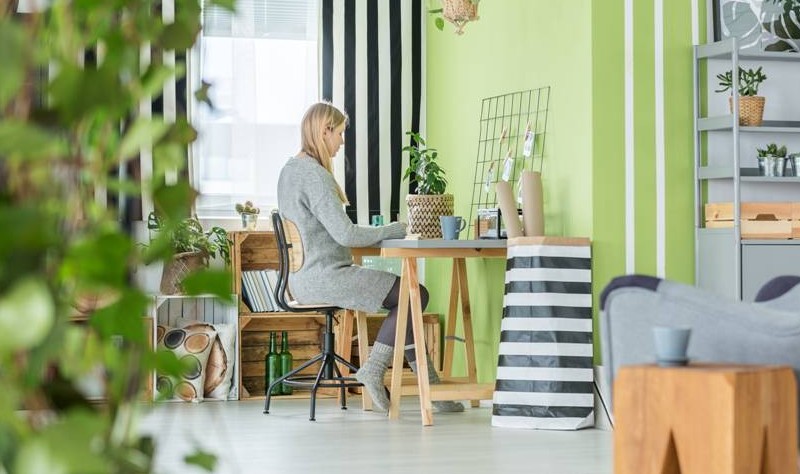 A girl is sitting on a chair