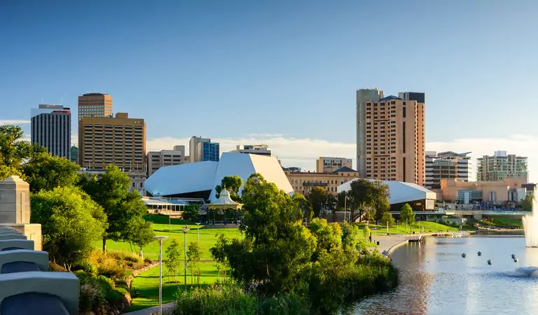 beautiful view of adelaide city in a sunny day