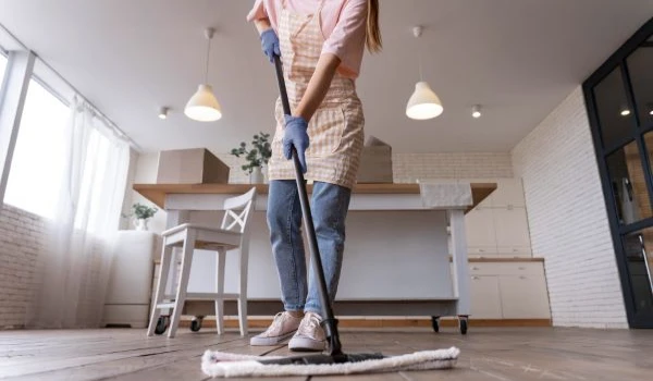 Close up on person making home comfortable